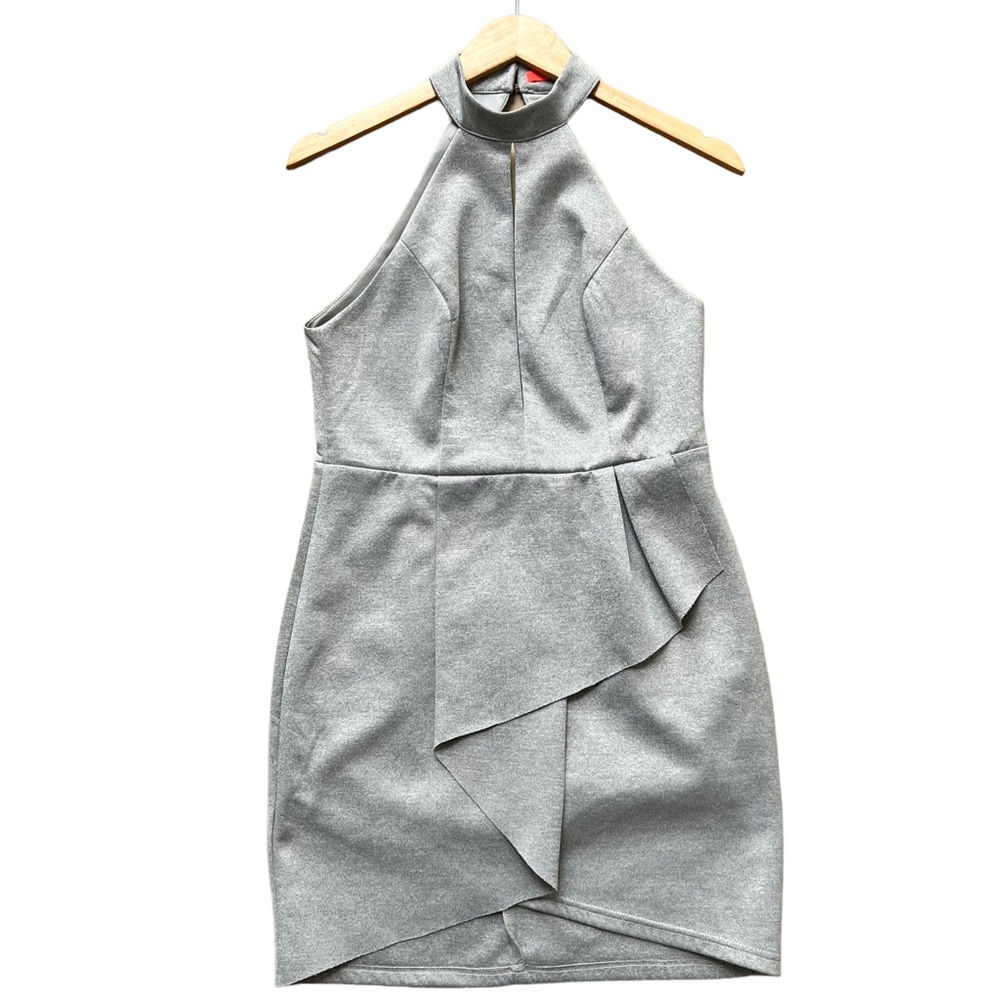 Banjul Ponte Cut Out Dress Light Gray